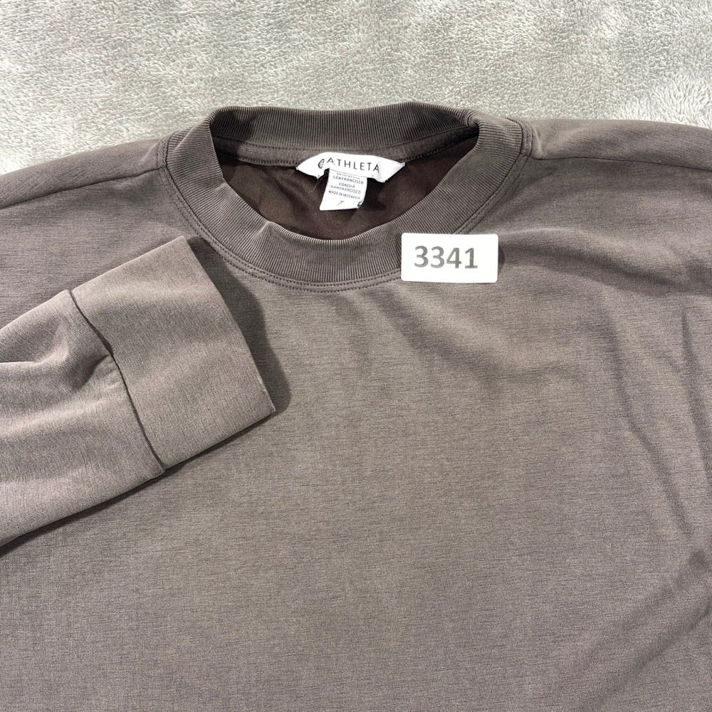 Athleta Sweatshirt Womens S Gray Tencel Modal Blend Long Sleeve Crew Neck 473546
